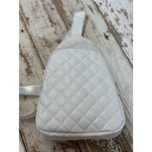 White Quilted Crossbody Sling Bag